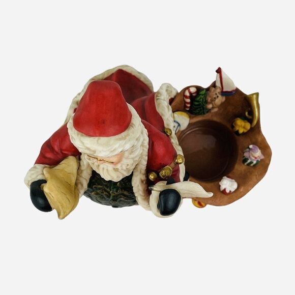 RETIRED Partylite Checking His List Santa Votive Tealight Holder Christmas Box - Picture 7 of 16